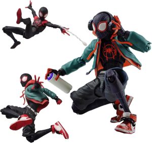 GilMelody Spider Mαn: Into The Spider-Verse Miles Morales Sentinel SV Super Heroes 6 polegadas / 16 cm Articulações Móveis Figura de Ação Modelo Colecionável Ornamentos Conjunto Caixa de Brinquedo
