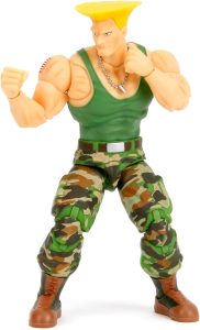 Jada Toys Street Fighter II Guile Figura de ação Escala 1:12, 15 cm de altura, cabeças, mãos e acessórios intercambiáveis