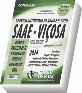 Apostila SAAE Viçosa - Químico - Analista de TI - Engenheiro Civil - Procurador Jurídico - Parte Comum aos Cargos