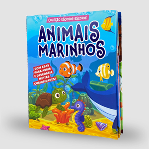 coleção esconde-esconde animais marinhos livro infantil interativo ilustrado