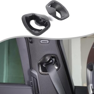 Acabamento da capa da moldura do cinto de segurança dianteiro compatível com BMW Série 7 G70 2023-2025. Acessórios de decoração de proteção de porta retrátil para cinto de segurança interior ABS 2