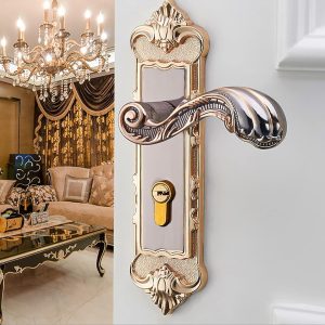 CONJUNTO DE FECHADURA DE PORTA ESTILO EUROPEU RETRO VINTAGE PARA SEGURANÇA INTERIOR QUARTO ESCRITÓRIO PORTÃO DE BANHEIRO ANTI ROUBO AÇO MANGANÊS