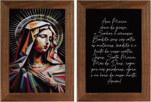 Kit 2 Quadros Religiosos Sagrada Família Jesus Maria José Versículos Bíblicos 40cm (Religioso 04)