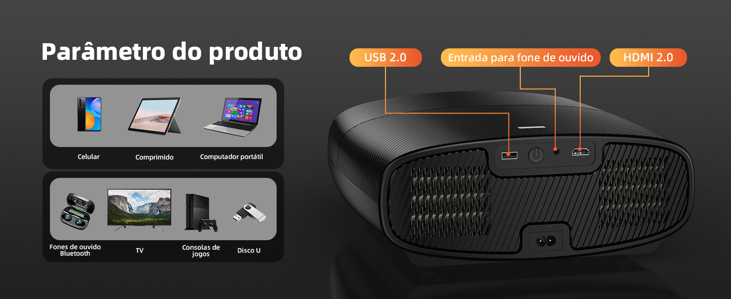 retroprojetor portátil 4K