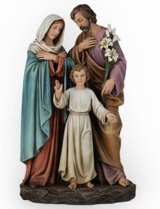Estátua da Sagrada Família Católica BC, Jesus Jovem com José e Virgem Maria, Decoração de Casa Inspiradora Religiosa, 30 cm A, Escultura Renascentista Feita à Mão por Buildclassic