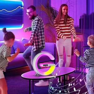 luminária G Led RGB com Carregador de Indução e Áudio Bluetooth