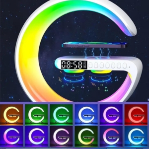 luminária G Led RGB com Carregador de Indução e Áudio Bluetooth