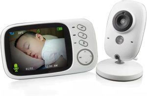 Babá Eletrônica, Câmera para Bebês, Tela LCD Colorida de 3.2, Visão Noturna Infravermelha, Áudio Bidirecional, Detecção de Som VOX, Monitoramento Temperatura, Canção de Ninar 110/220v