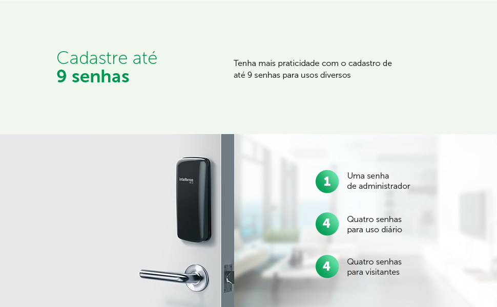 Fechadura que cadastra até 9 senhas