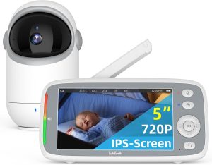 TakTark Babá Eletrônica, 5" 720P HD Bebê Câmera com Tela, Segurança Wifi, Panorâmica Inclinação, Áudio Bidirecional, Night Vision, Zoom Digital, Detecção De Som Vox, Ideal Para Novos Pais