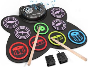 Bateria Instrumento, Bateria Eletronica Portatil, Conjunto de Bateria Elétrica, Conjunto de Bateria Eletrônica Portátil USB Roll Up Drum Pad Kit
