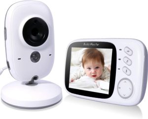 Babá Eletrônica Câmera Monitor Vídeo Colorido Baby tela grande de 3,2", visão noturna, Modo Soneca, Microfone Embutido nos 2 Lados