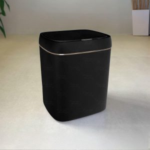 Lixeira Eletrônica Inteligente 11 Litros Preto com Dourado Sensor de Movimento a Bateria Recarregável Ideal para Sala Cozinha Banheiro e Escritório