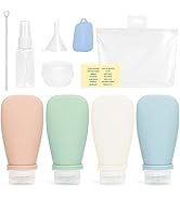 FYY Conjunto de 11 garrafas de viagem para artigos de higiene pessoal, aprovado pela TSA, garrafas de viagem de silicone à prova de vazamento...
