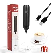 FYY Espumador de leite portátil, máquina elétrica de espuma com batedor de aço inoxidável, espumador recarregável D...