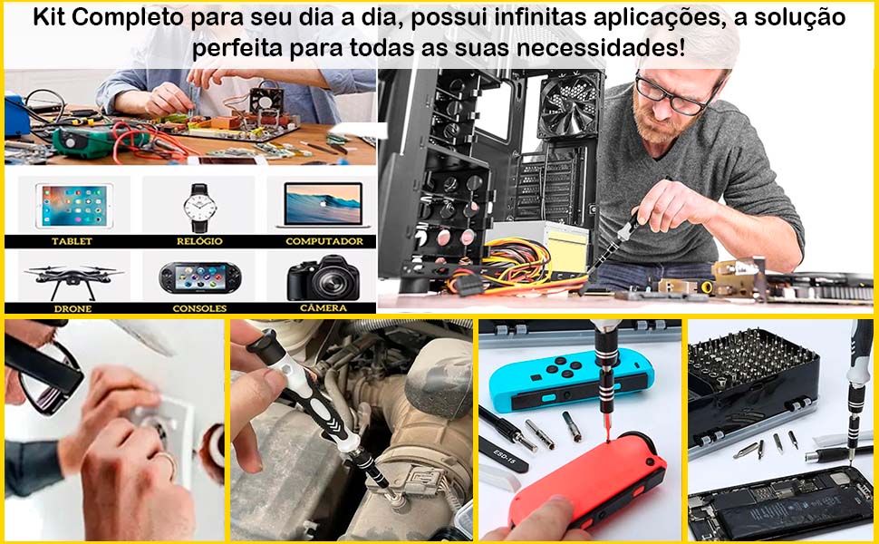 Conjunto chave de precisão para eletronicos, eletrica, eletrodomesticos, celular, notebook, Pc
