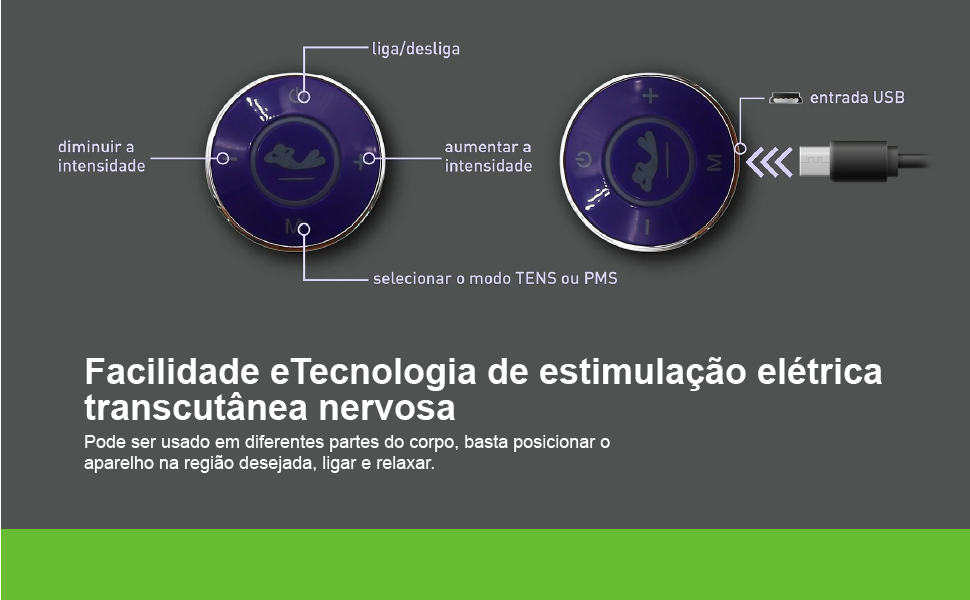 Estimulador de Pulso Eletrônico Fisio Tens Control Relaxmedic