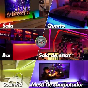 Fita Led 5Metros RGB 5050 IP65 - Kit Completo Controle E Fonte (5 METROS, RGB - COLORIDA)