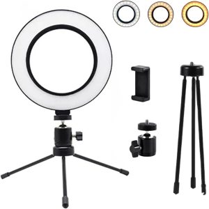 Ring Light Iluminador, 8 Polegadas, Anel Luz 20cm Kit Completo LED Com Tripé, Anel Flexivel Ring Light Tripe 20cm com Suporte Celular Universal Selfie (Gama Multimarcas))