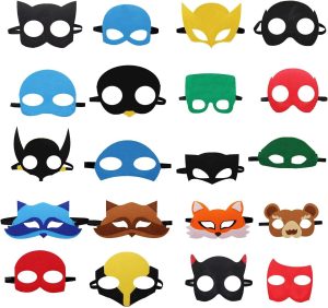 20 máscaras de super-herói, novas máscaras de feltro de super-heróis, máscaras infantis de super-heróis, adequadas para meninos e meninas