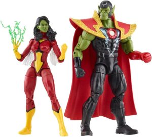 Marvel Legends Series – Bonecos Rainha Skrull e Super-Skrull - Figuras Articuladas de 15cm em Plástico com Acessórios - Meninos e Meninas Acima de 4 Anos