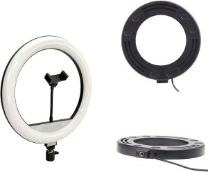 Ring Light 13" Com Tripe 1.80m Iluminacao Para Videos E Fotos Profissionais Youtuber Selfie Anel Iluminador 3 Temperaturas De Cor 33cm Com Suporte Para Celular