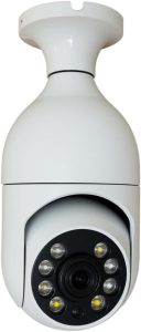 Câmera Lâmpada de Segurança CCTV Full Hd 3MP Ip Wifi Giratória 360 Visão Noturna Com Sensor de Movimento E Infravermelho 1 ou 2 Unidades (1)