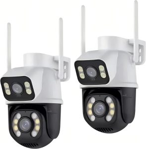 Kit 2 Câmeras De Segurança Externa Dupla Ip Prova D’ Água Wifi Hd A28 Com Visão Noturna E Infravermelho (Branca)