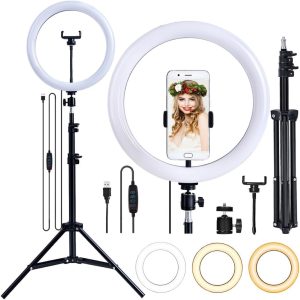 Ring Light Profissional Led 12 Polegadas 30 Cm Com Tripé De 2 metros Suporte De Celular e Dimmer 3200K - 5600K