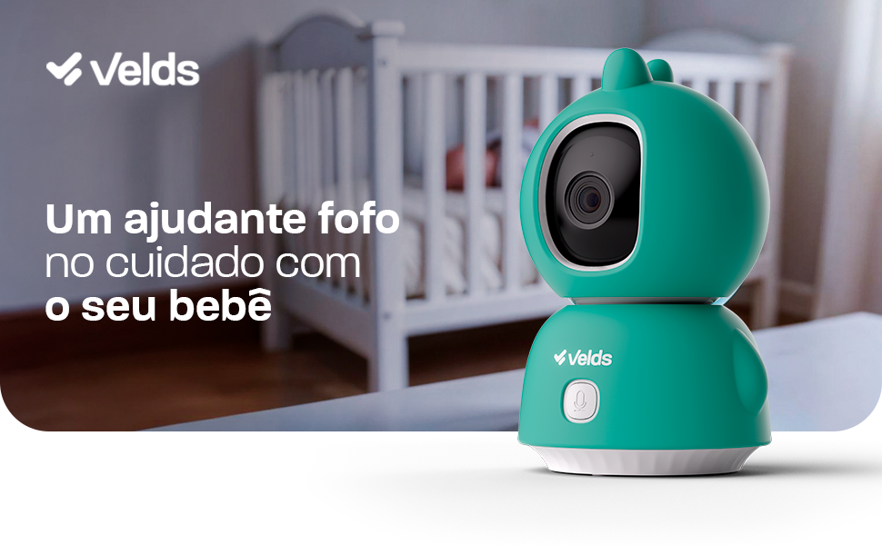 câmera bebe ao lado frase um ajudante fofo no cuidado com o seu bebê