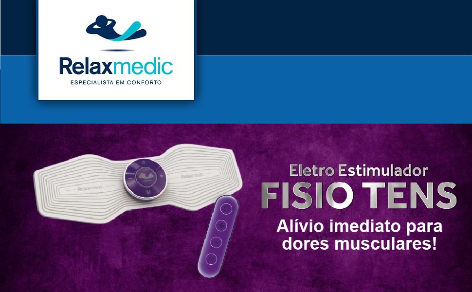 Estimulador de Pulso Eletrônico Fisio Tens Control Relaxmedic