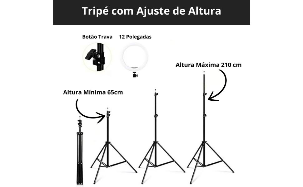 Ring Light com Tripe; Tripe Celular;