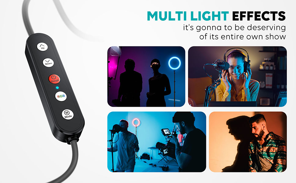 anel de luz rgb para celular