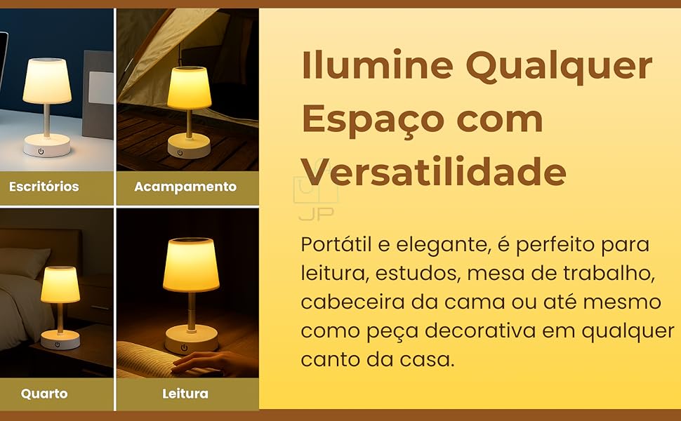 Luminária abajur de mesa para quarto escritório sala acampamento