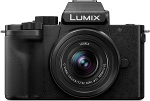 Panasonic Câmera sem espelho LUMIX G100 4k para foto e vídeo, microfone embutido com rastreamento, sistema de lentes intercambiáveis micro quatro terços, lente de 12-32 mm, IC híbrido de 5 eixos,
