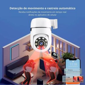 Câmera de Tomada Segurança 2MP - WiFi Visão 360° HD 1080p, Câmera com Infravermelho, Sem Fio com App, Câmera Panorâmica 360° Visão Noturna, Áudio Bidirecional Detecção de Movimento