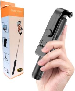 RCM Group® - Bastão de Selfie Bluetooth Sem Fio com Tripé Integrado e Luz LED Ajustável Com Controle Remoto - Acessório Versátil para Captura de Fotos e Vídeos de Qualidade - RCM Group®