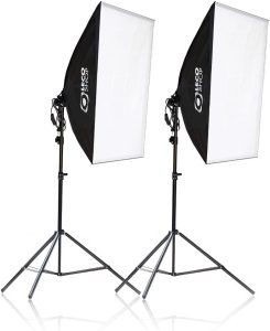 Kit 2 Softbox 50 x 70 + 2 tripés de 2m, luz contínua para foto e vídeo