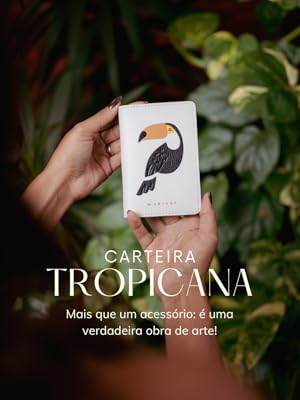 Carteira de couro, carteira mariart, carteira do tucano