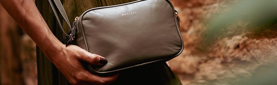 Bolsa de couro, bolsa transversal, bolsa mariart