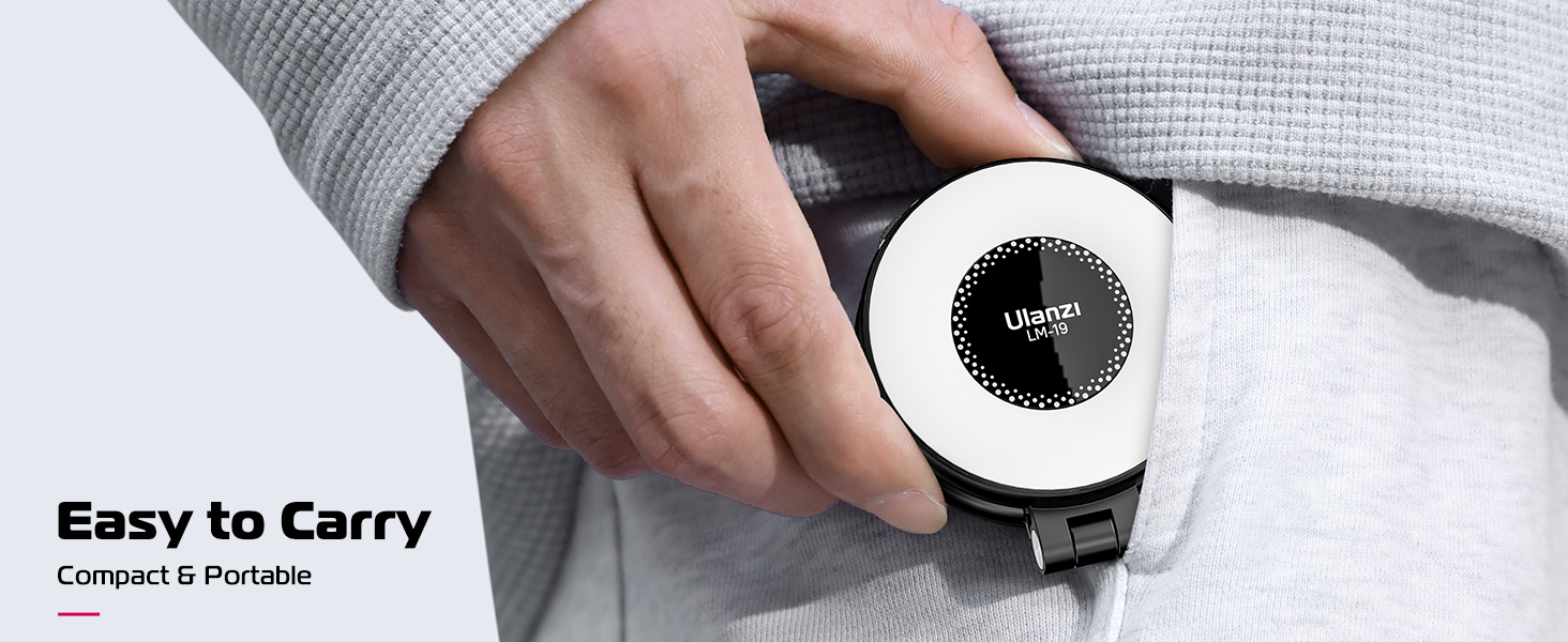 Luz de bolso para telefone: Carrega via entrada tipo C, compatível com portas USB e tipo C