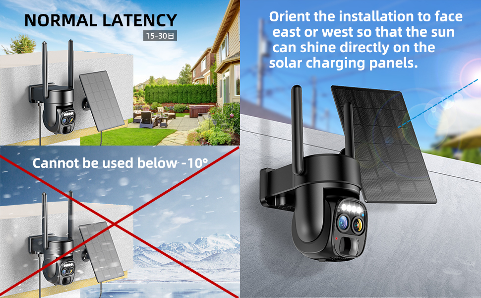 Câmera de segurança externa sem fio solar Pannel