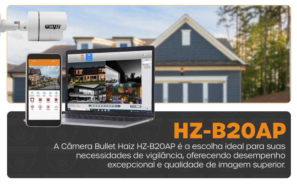 Câmera Bullet Haiz Analógica Full HD 3.6mm Infra com Sensor 1/45"CMOS 