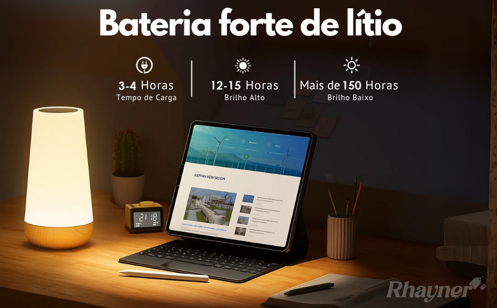 Luminaria com bateria duravel