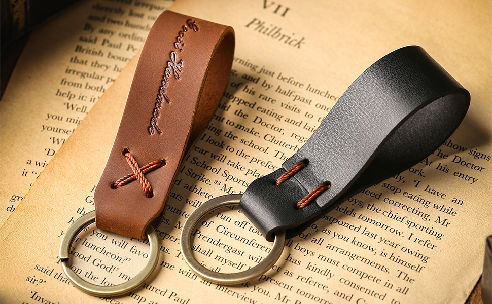 Chaveiro de carro de couro genuíno