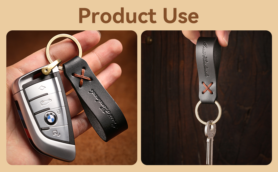 Chaveiro de carro de couro genuíno